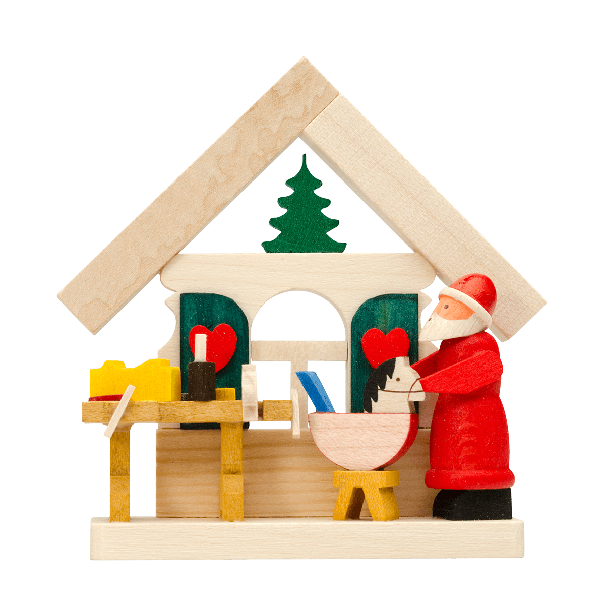 House Ornament with Figures by Graupner Holzminiaturen