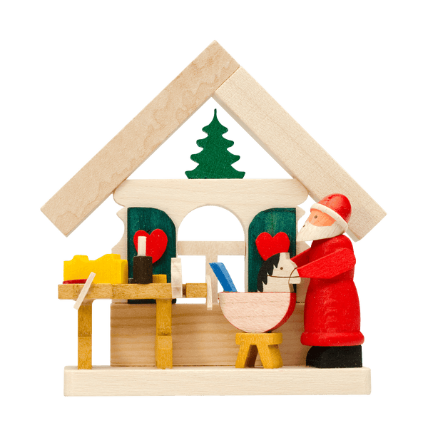 House Ornament with Figures by Graupner Holzminiaturen