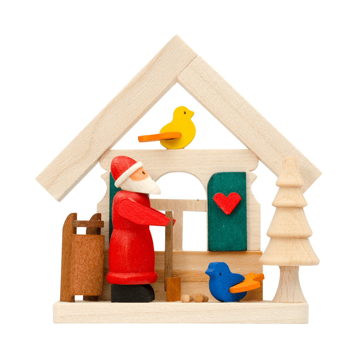 House Ornament with Figures by Graupner Holzminiaturen