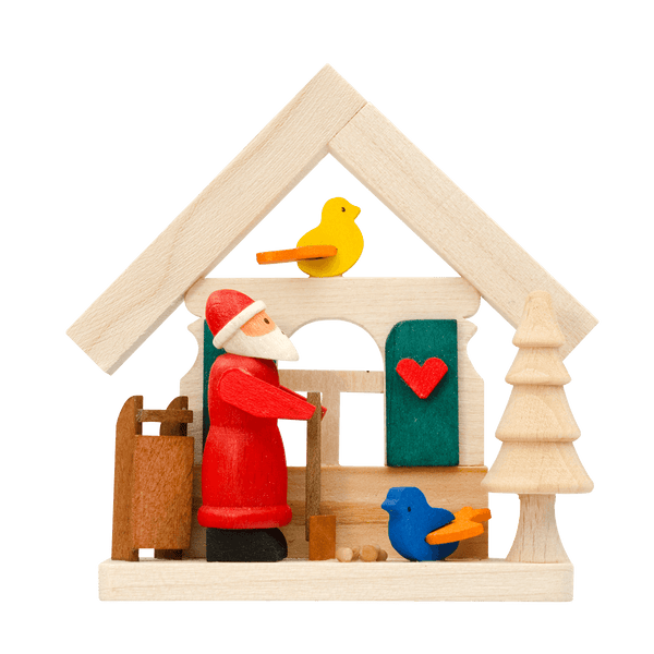 House Ornament with Figures by Graupner Holzminiaturen