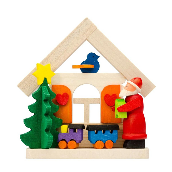 House Ornament with Figures by Graupner Holzminiaturen