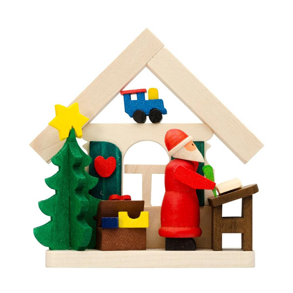 House Ornament with Figures by Graupner Holzminiaturen