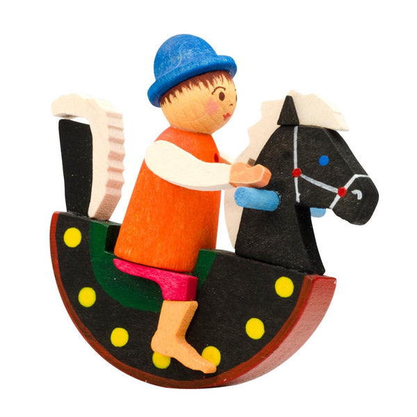 Boy on Rocking Horse, black by Graupner Holzminiaturen