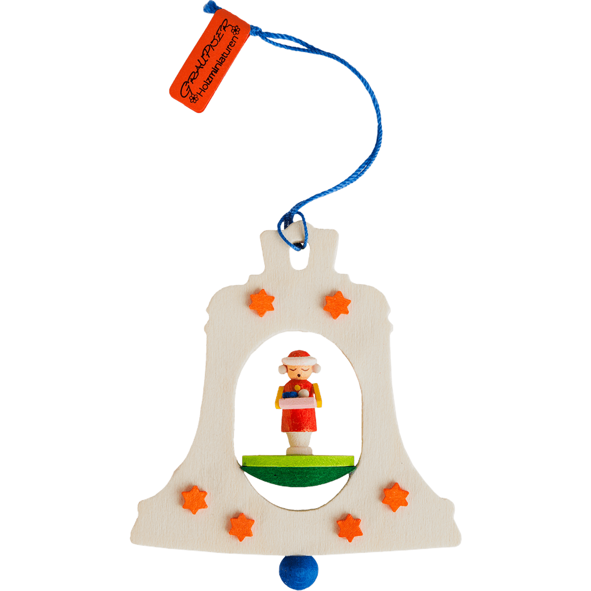 Bell with Figure Ornament by Graupner Holzminiaturen