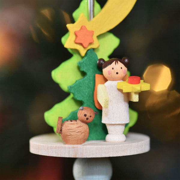 Angel on Spindle Ornament by Graupner Holzminiaturen