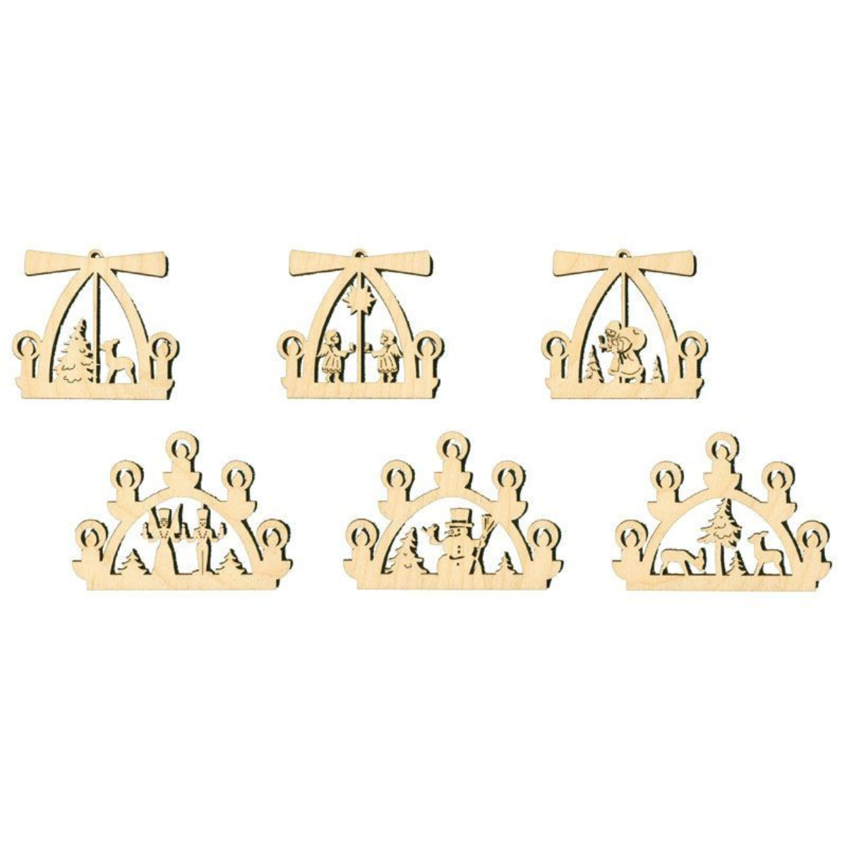 Pyramids and Arches Wood Ornaments by Kuhnert GmbH