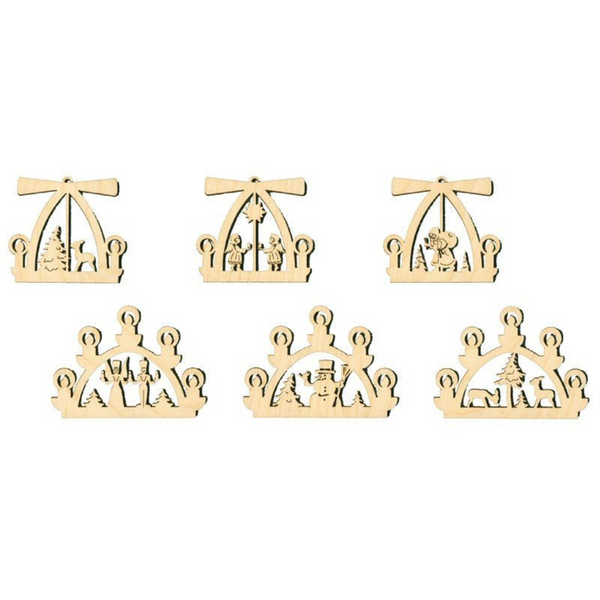 Pyramids and Arches Wood Ornaments by Kuhnert GmbH