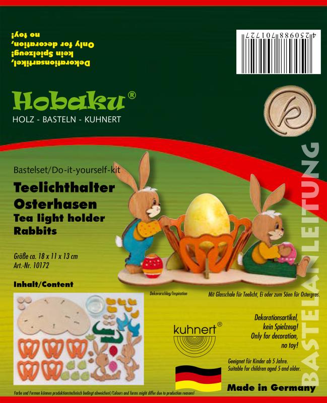 DIY Kit, Bunny Teal Light Holder by Kuhnert GmbH