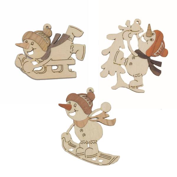 Snowman Wood Ornaments by Kuhnert GmbH