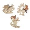 Wood Ornaments-Snowmen sledding by Kuhnert GmbH
