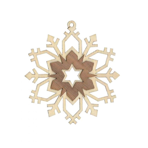 Snowflake Ornament, Walnut by Kuhnert GmbH