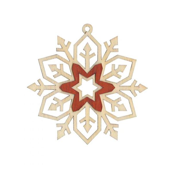 Snowflake Ornament, Walnut by Kuhnert GmbH
