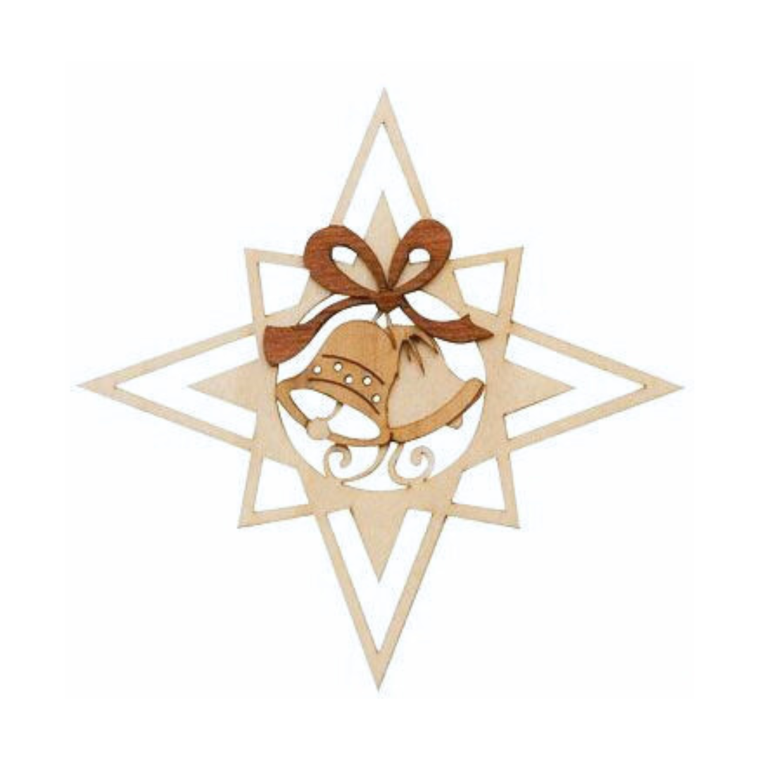 Star Wood Ornaments, two tone by Kuhnert GmbH