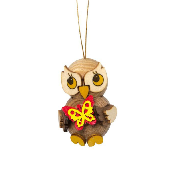 Owl with Butterfly Ornament by Kuhnert GmbH