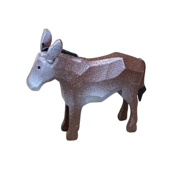 Donkey, hand carved figure, brown by Reifendrehwerk Christian Werner