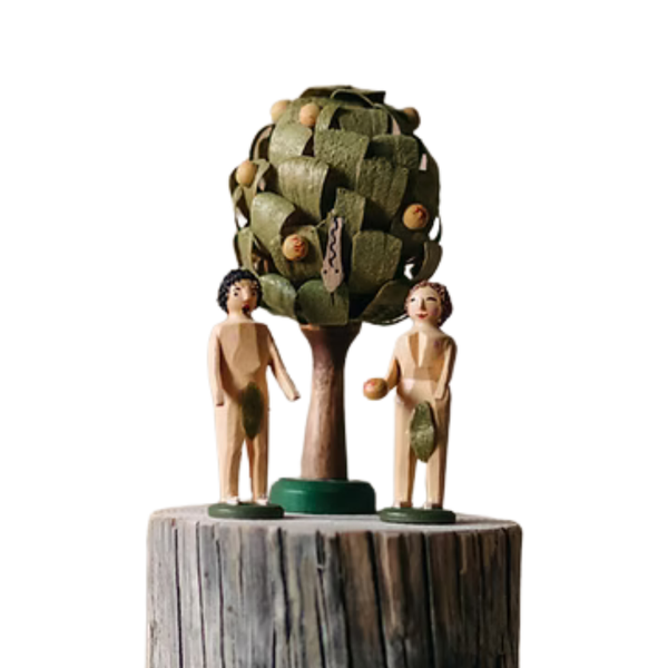 Adam und Eva mit Apfelbaum und Schlange /