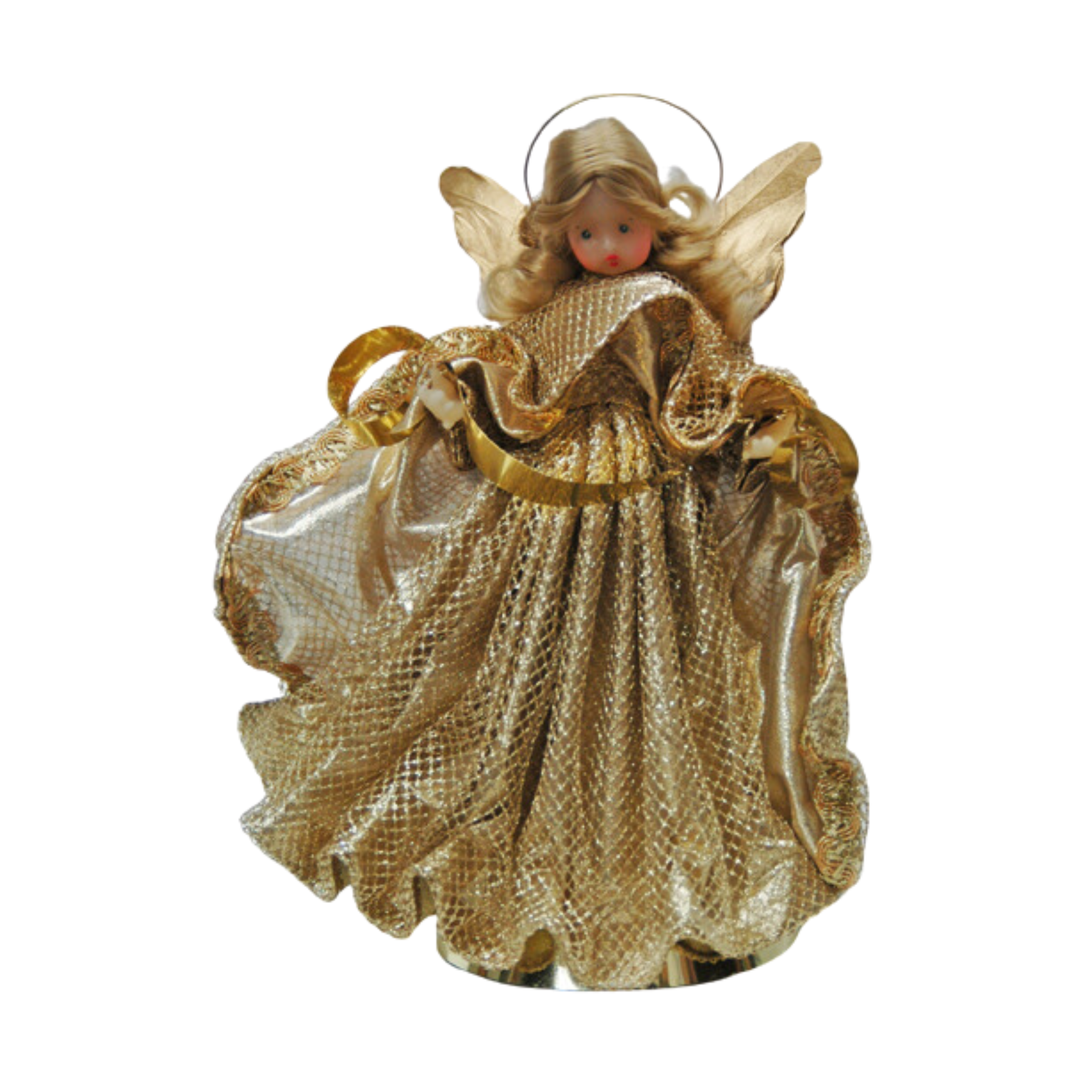 Wax Angel in Gold Dress by Margarete and Leonore Leidel in Iffeldorf