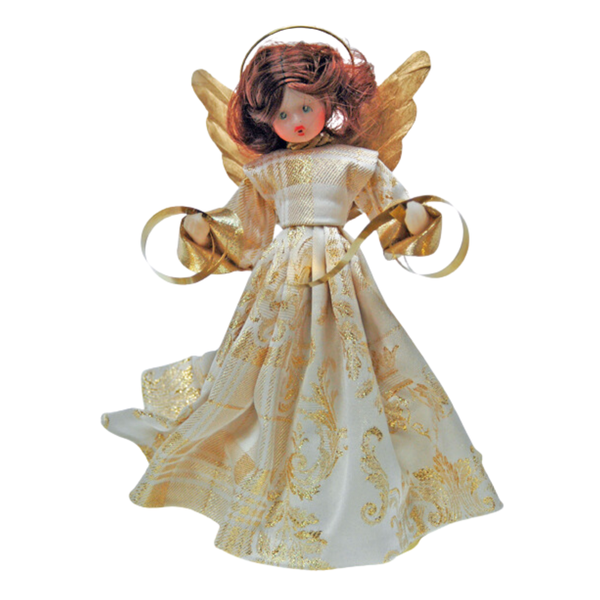 Wax Angel in Cream and Gold Dress by Margarete and Leonore Leidel in Iffeldorf