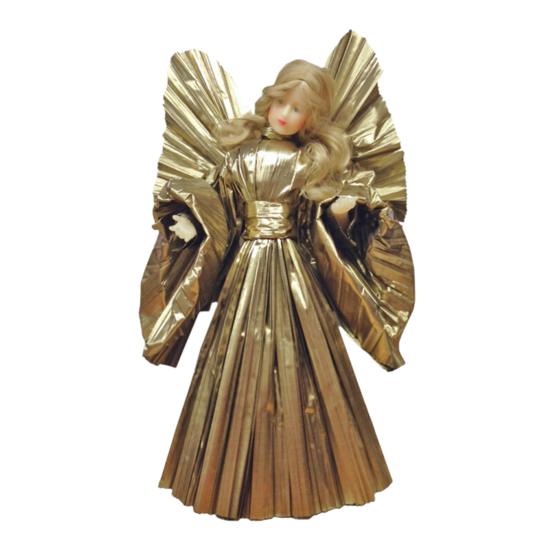 Wax Angel with Gold Pleated Dress by and Leonore Leidel in Iffeldorf