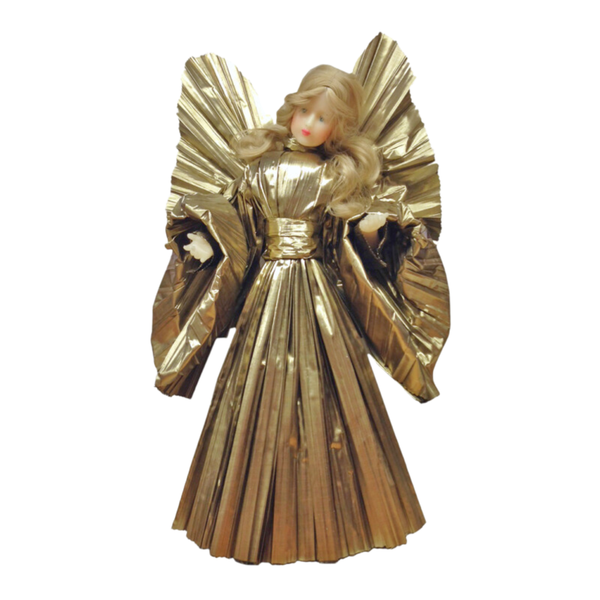 Wax Angel with Gold Pleated Dress by and Leonore Leidel in Iffeldorf