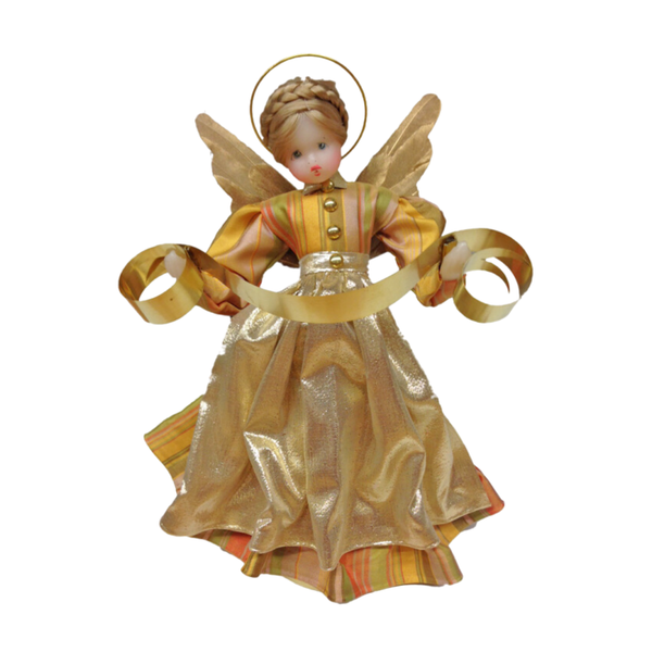 Wax Angel with Butterscotch Plaid Dress by Margarete and Leonore Leidel in Iffeldorf