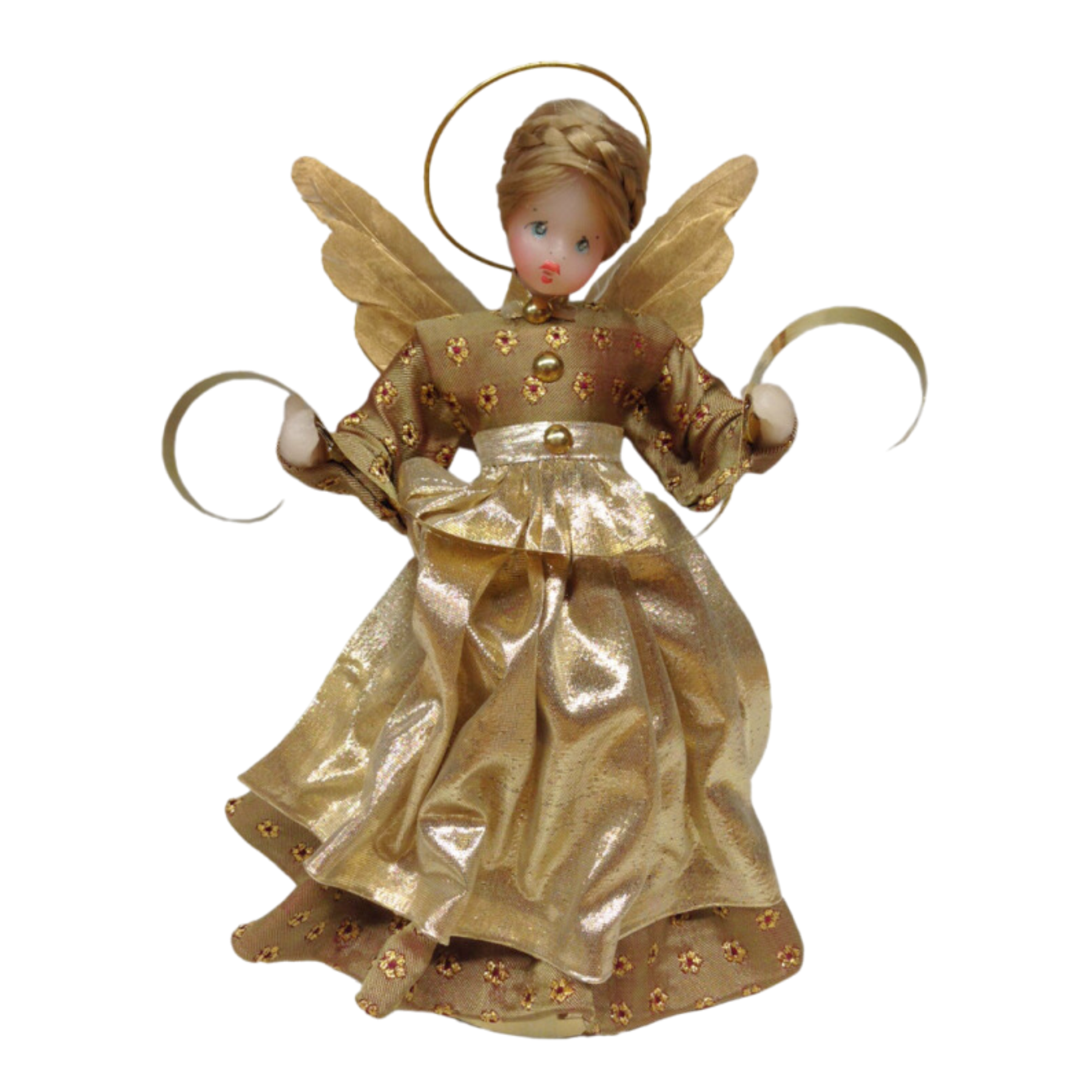 Wax Angel with Gold Flower Dress by Margarete and Leonore Leidel in Iffeldorf