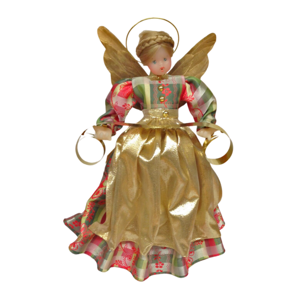 Wax Angel with Floral Plaid Dress by Margarete and Leonore Leidel in Iffeldorf