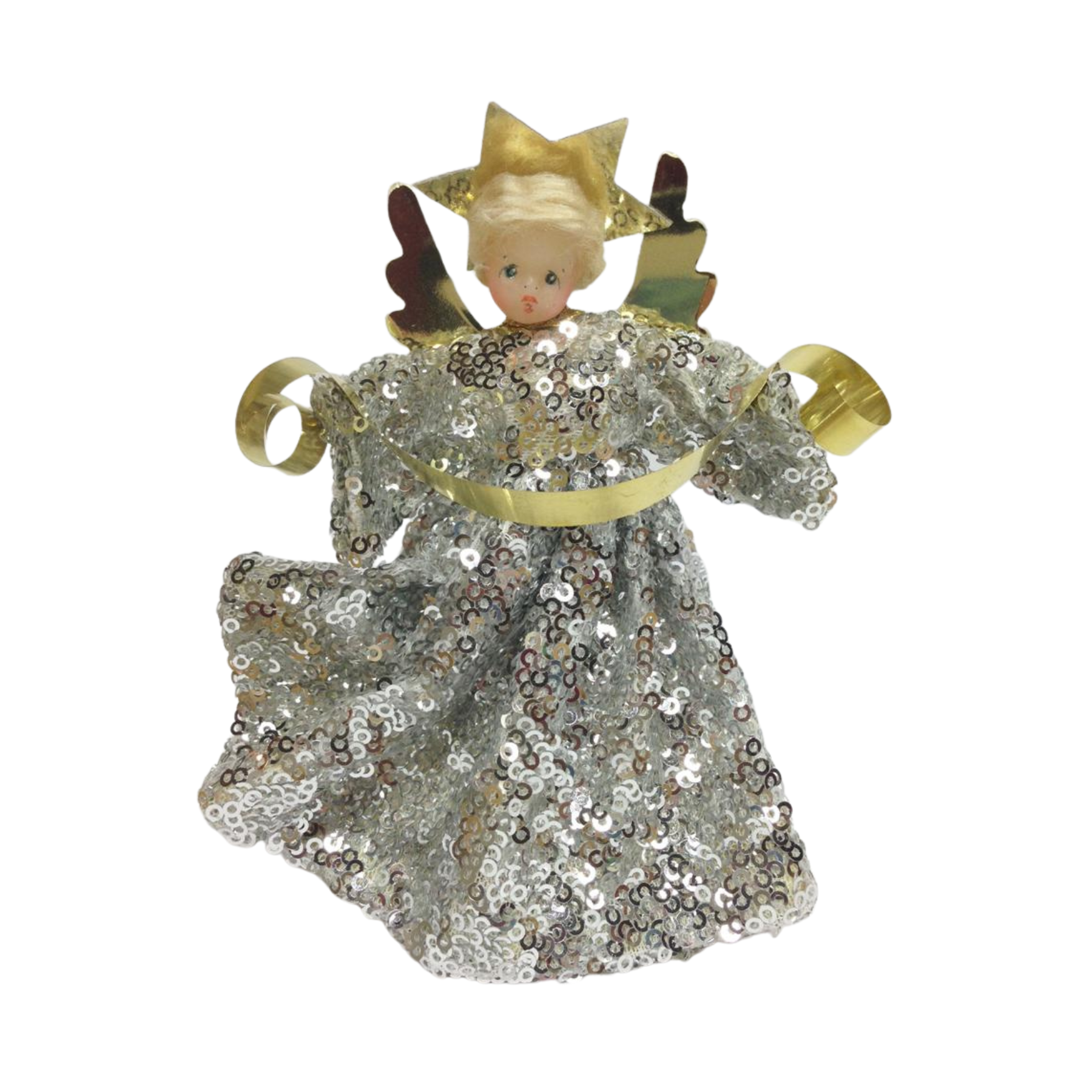 Silver Sequins Wax Angel by Margarete and Leonore Leidel in Iffeldorf