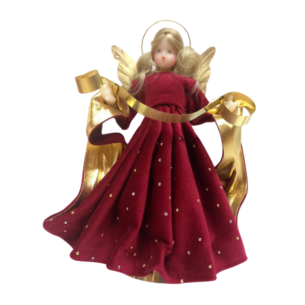 Burgundy with Rhinestones Wax Angel by Margarete and Leonore Leidel in Iffeldorf