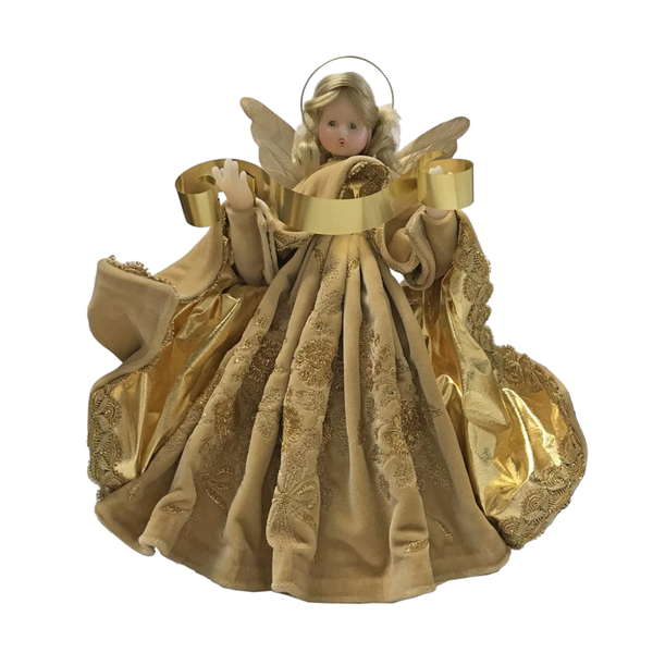 Angel in Taupe Velvet Dress by Lenore Leidel in Iffeldorf