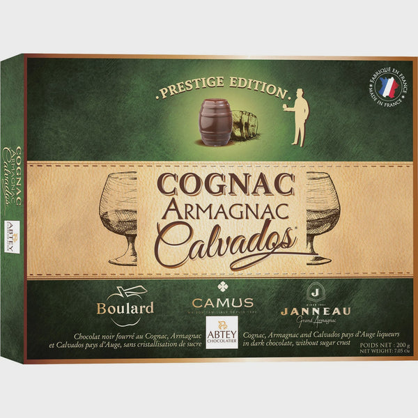 Abtey Prestige Edition Dark Chocolate Liqueur-Filled Barrels Cognac, Armagnac, Calvados Box