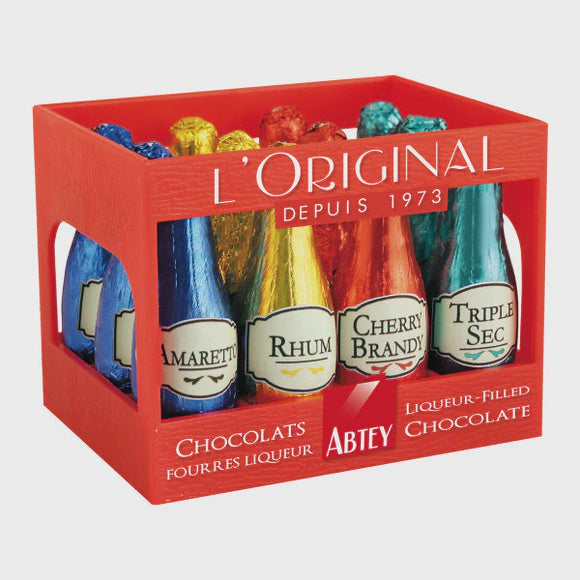 Abtey LOriginal Chocolate Liqueur-Filled Bottles Crate