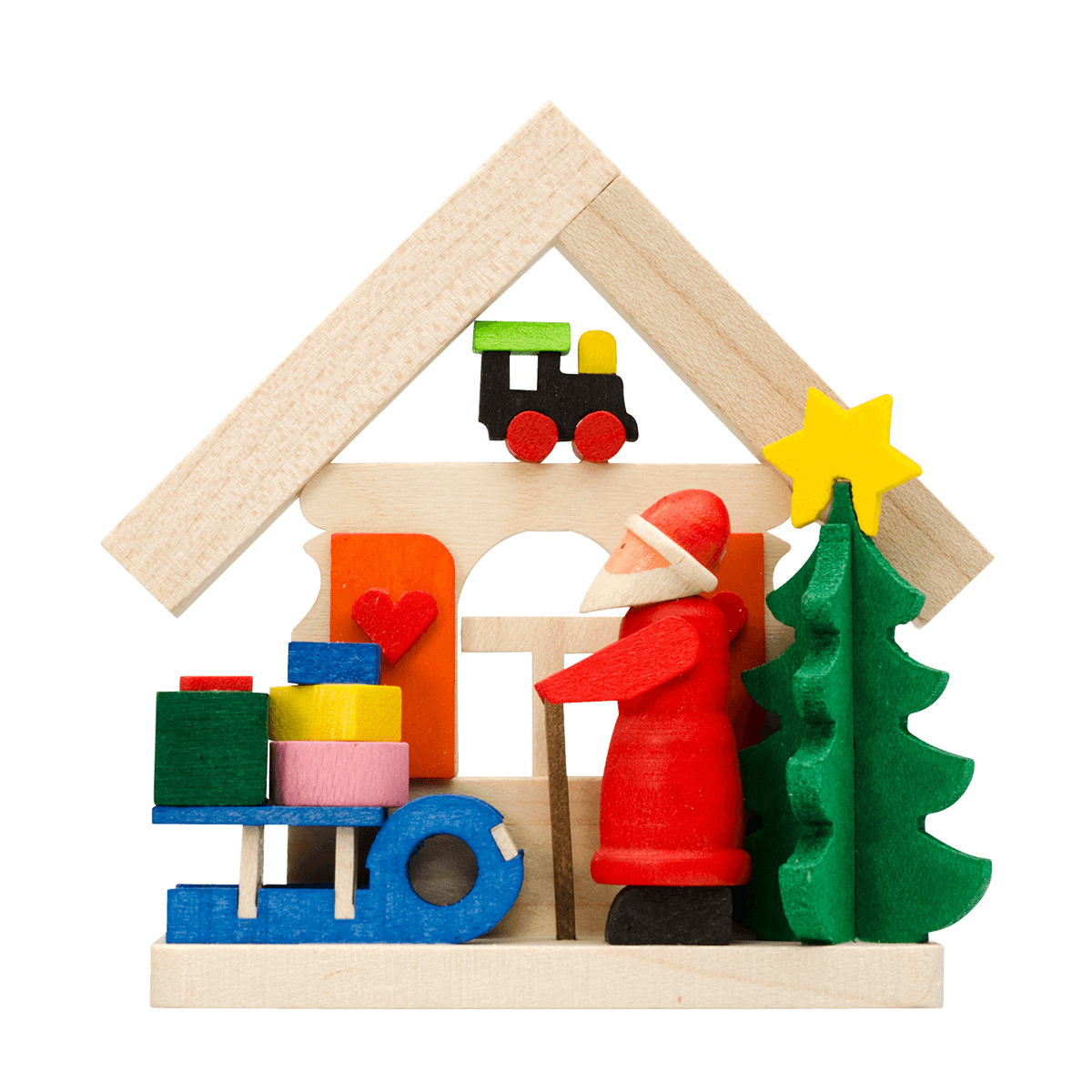 House Ornament with Figures by Graupner Holzminiaturen