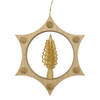 Hexagonal Pendant Ornament with curl tree center by Martina Rudolph