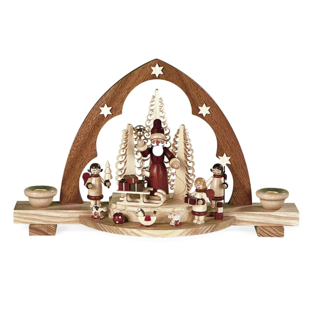 Santa Giving Out Christmas Candle Holder by Mueller GmbH