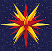 Plastic Moravian Star yellowith red, Indoor/Outdoor