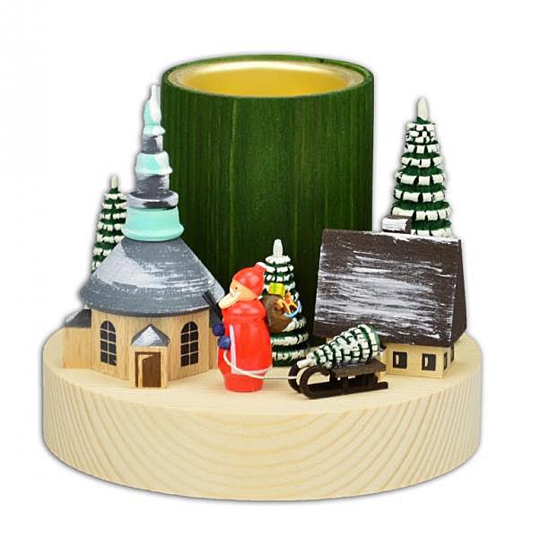 Tealight, Santa in Seiffen by Wolfgang Braun
