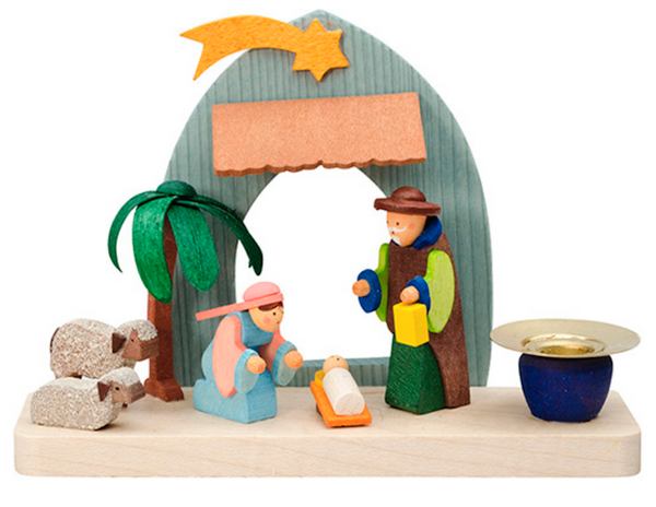 Candle holder, Holy family by Graupner Holzminiaturen