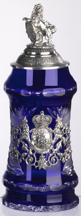 German Lord of Crystal Bavaria Blue Beer Stein by King Werk GmbH and Co