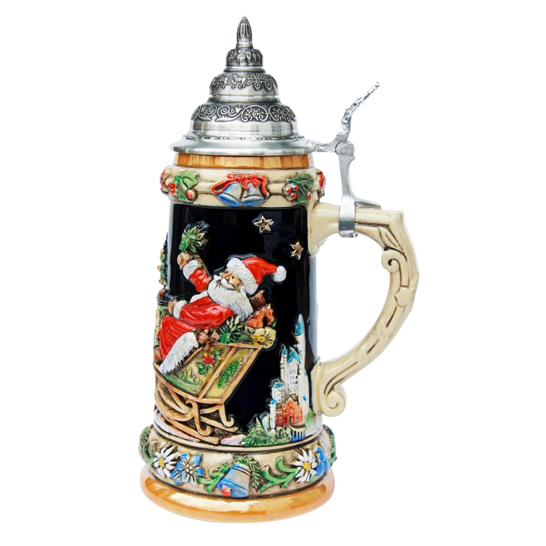Santa Claus Flying in Sleigh Stein by King Werk GmbH and Co