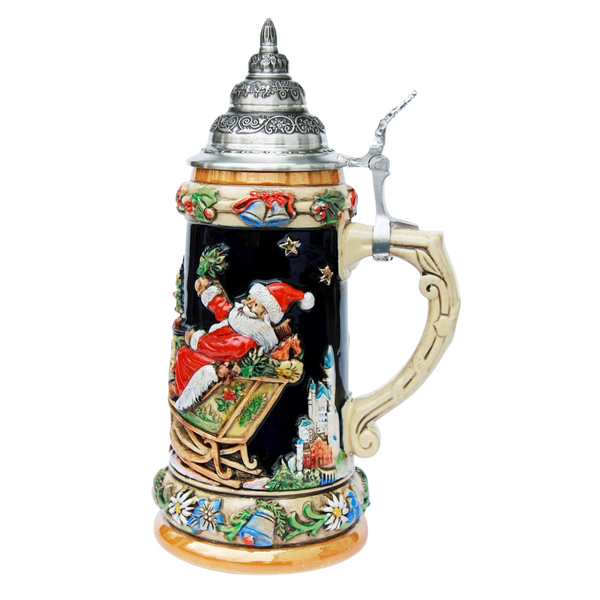 Santa Claus Flying in Sleigh Stein by King Werk GmbH and Co