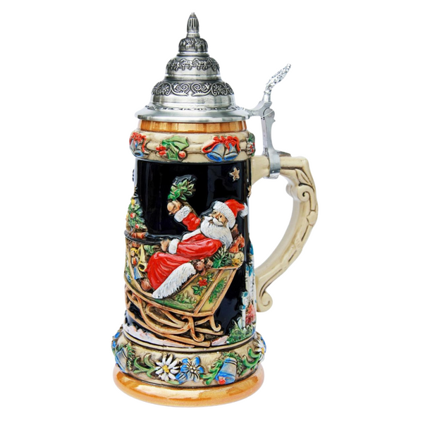 Santa Claus Flying in Sleigh Stein by King Werk GmbH and Co