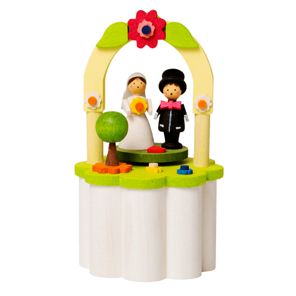 Bridal Couple, Crank Music Box by Graupner Holzminiaturen