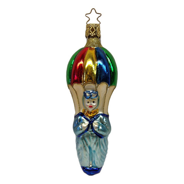 Look Out Below! Skydiver Ornament by Inge Glas of Germany