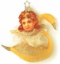 Angelic Elegance Swan Ornament by Inge Glas of Germany