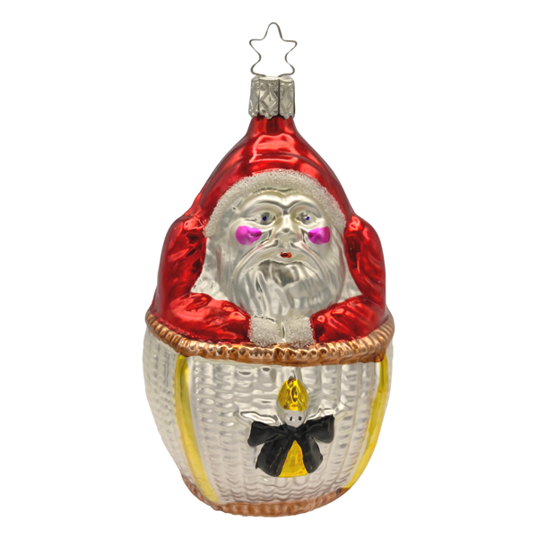 Santa in Basket by Inge Glas of Germany