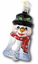 2002 Snowman Annual Bell Ornament by Inge Glas of Germany