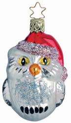 Whoo's Ready for Christmas, Owl Ornament by Inge Glas of Germany