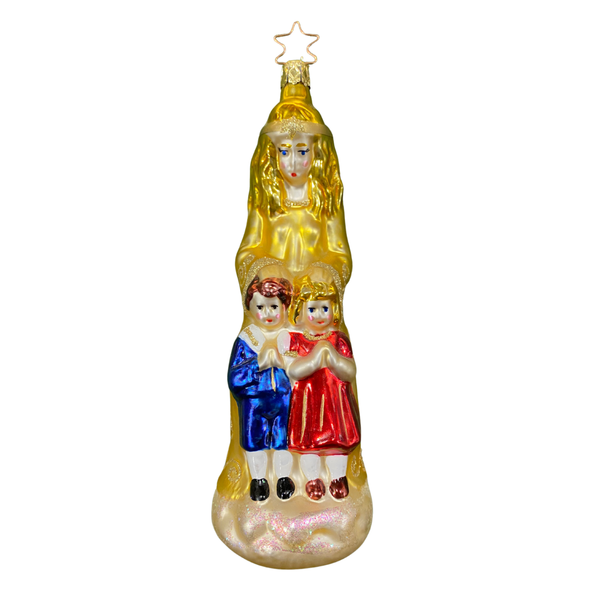 Guardian Angel, Bless the Children, red dress on girl by Inge Glas of Germany