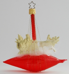 Dresden Santa on Zeppelin with Tinsel Wire by Inge Glas of Germany